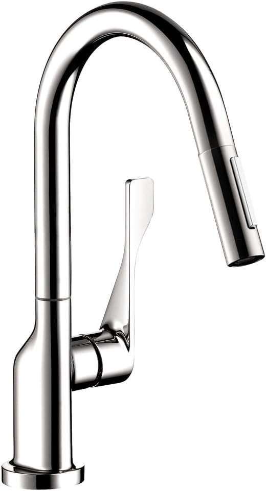 AXOR Citterio Chrome Bar Kitchen Faucet, Kitchen Faucets with Pull Down Sprayer, Faucet for Kitchen Sink, Magnetic Docking Spray Head, Chrome 39836001