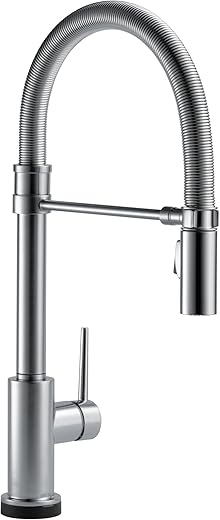 Delta Faucet Trinsic Touch Kitchen Faucet with Touchless Technology, Brushed Nickel Pro Commercial Style Kitchen Faucet, Kitchen Faucets with Pull Down Sprayer, Arctic Stainless...