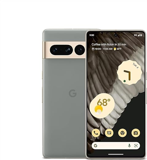 Google Pixel 7 Pro - 5G Android Phone - Unlocked Smartphone with Telephoto/Wide Angle Lens, and 24-Hour Battery - 512GB - Hazel