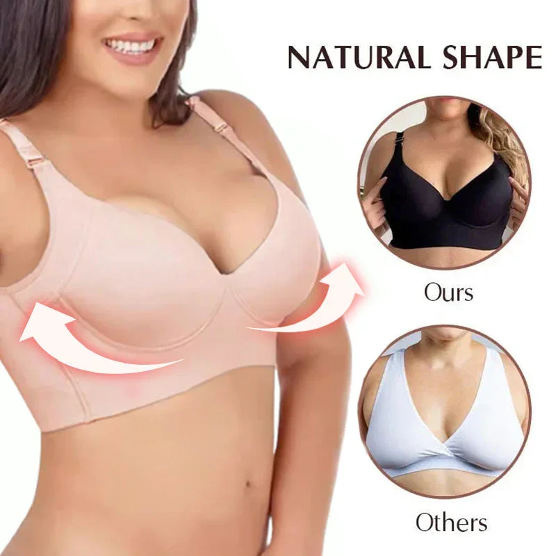 Seamless Bra Underwear Adjustable Wired Push Up Bra Full Back Coverage Hide Fat Smooth Comfortable Deep Cup Bra With Shapewear