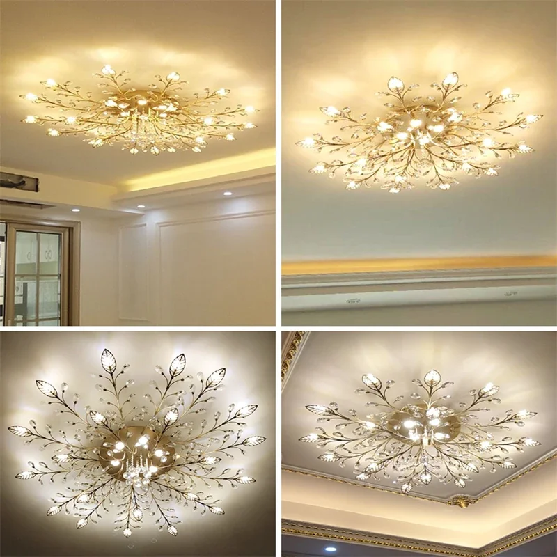 Modern Minimalist Crystal Ceiling Light Tree Branch American Style Creative Personality Living Room Designer Bedroom Bookstore