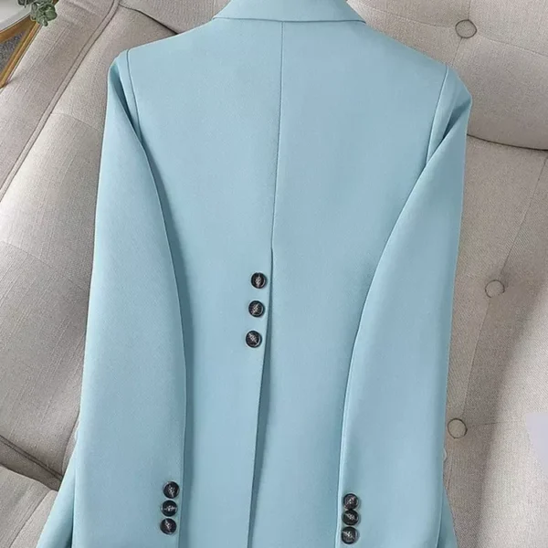 Yitimuceng Back Split Blazer for Women Elegant Single Button Blazers Long Sleeve Slim Jacket Chic Notched Solid Coat Office Wear