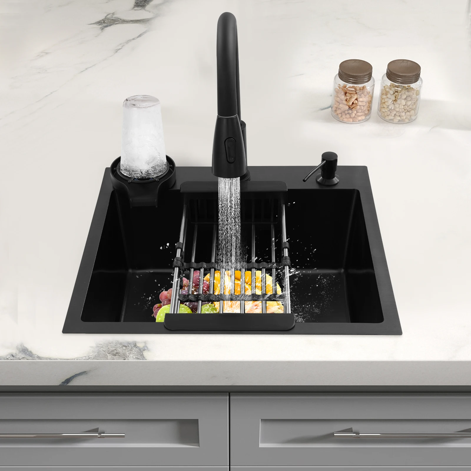 50cm X 40CM Multi-functional Kitchen Sink with Pull-Out Faucet