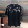 Original design geometric hot diamond short sleeve fashion large size men's boutique flash diamond loose T-shirt