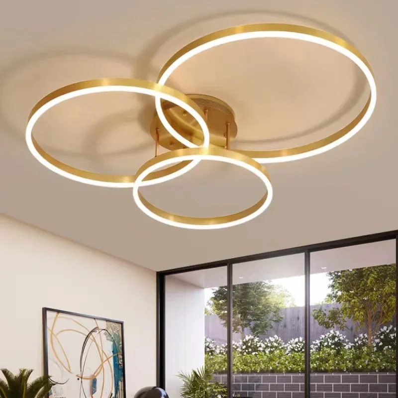 Creative Round Circle Ceiling Chandeliers For Bedroom Living Room Restaurant Lighting en Lustre Ring Ceiling Lights