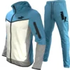 2024 New Men's Sportswear Autumn And Winter Windproof Hooded Jacket And Trousers 2 Sets Of Outdoor Sports Casual Men's Clothing