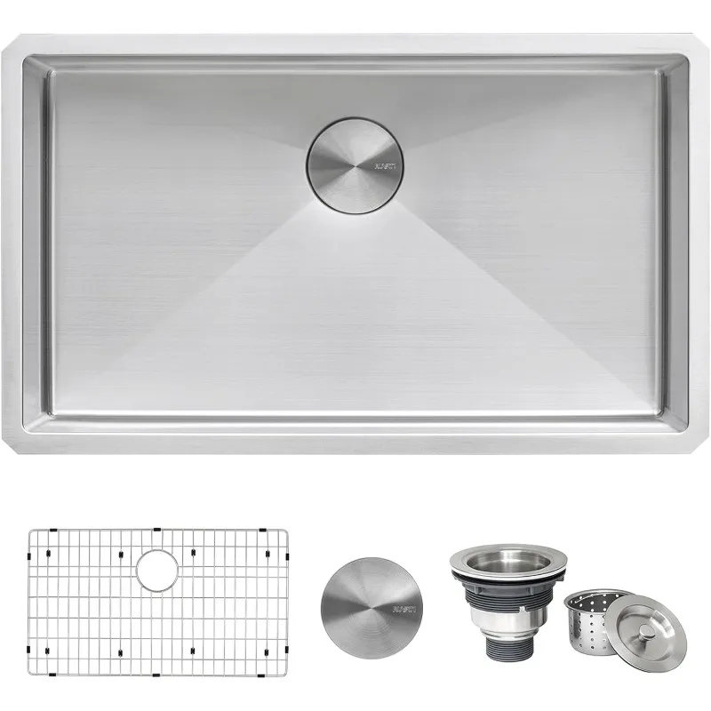 30-inch Undermount 16 Gauge Tight Radius Kitchen Sink Stainless Steel Single Bowl - RVH7300