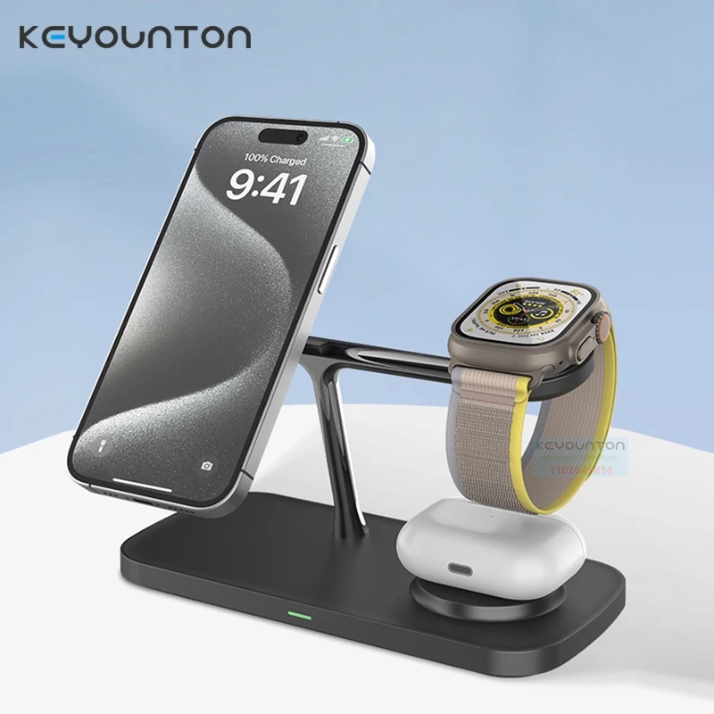 QI2 Wireless Charging Station 3 in 1 Wireless Charger Stand Dock Watch and Phone Charger Station for Samsung iPhone Watch 8/7/S