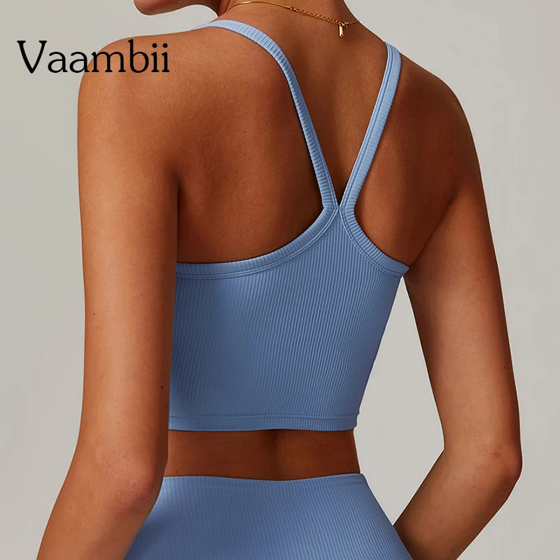 Running Fitness Seamless Bras Open Back Gym Back Cross Crop Top Push-Up Workout Clothes Women's Sports Padded Ignite Bandeau Bra