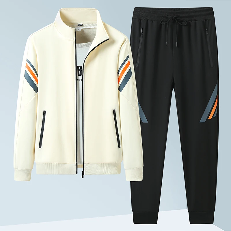 Spring Autumn Casual Men's Sports Suit Jacket Trousers Two-piece Set Sweatshirt Men's Tracksuit