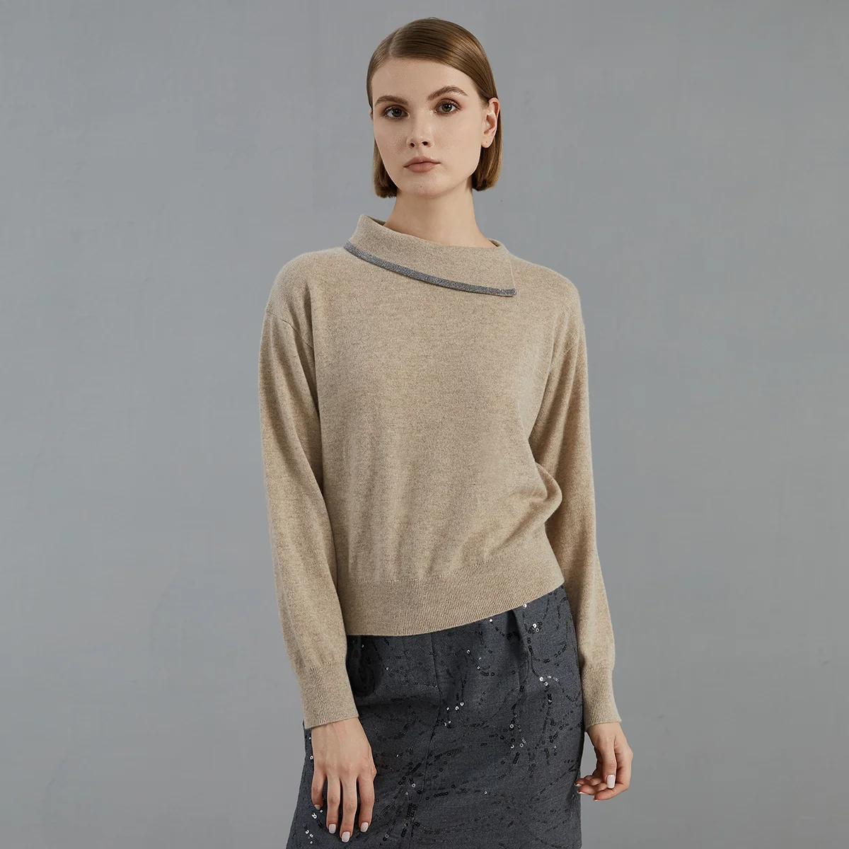 BC777 High Quality Luxury Women's Design Sense elegant 100% Cashmere Sweater Winter Women's Clothing