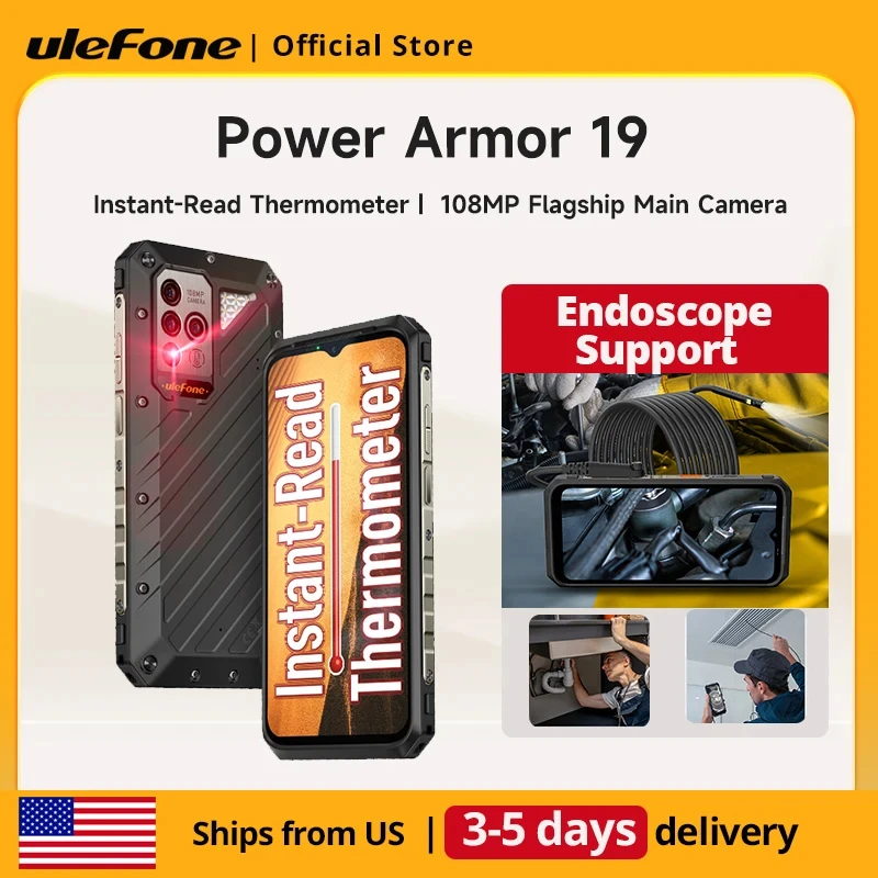 Ulefone Power Armor 19 Rugged Phone 17GB RAM 256GB ROM 108MP 4G smartphone 66W 9600mAh Android 12 moblie phone Global