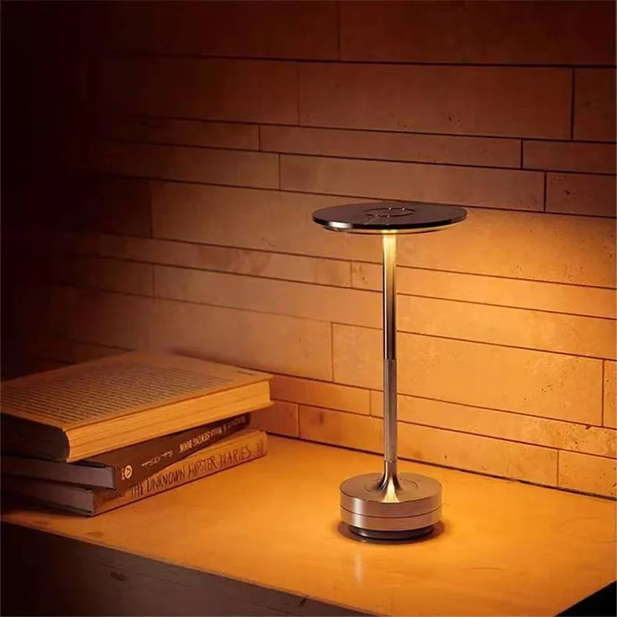 Modern Simple LED Rechargeable Table Lamps Bar Restaurant Coffee Hotel Retro Desk Light Portable Dimmable Atmosphere Night Light