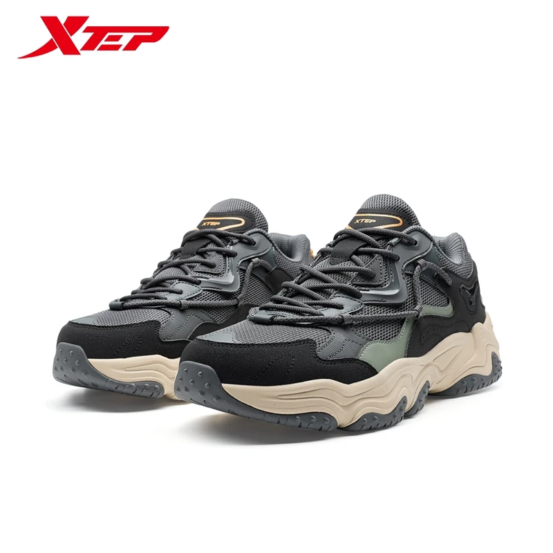 Xtep Volcano Casual Shoes for Men 2025 Spring Comfortable Wrapping Lightweight Breathable Leisure Sport Shoes 975119320054