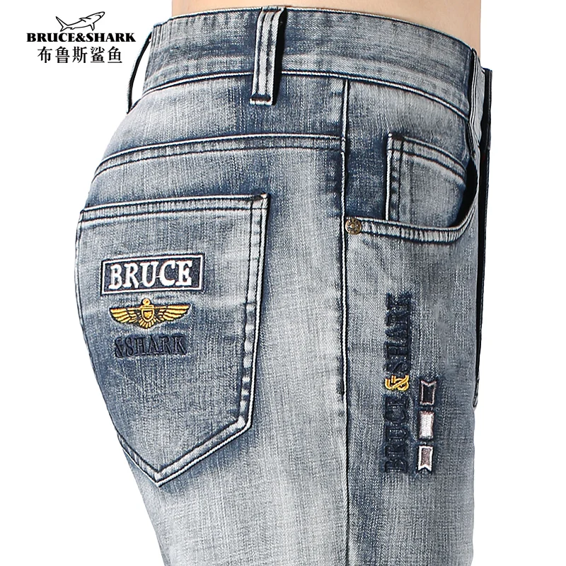 New Winter Men's Jeans Bruce&Shark Best Mens Jeans Fashion Casual Straight Leg Strech Cotton Loose Fit man Jeans Big Size 42