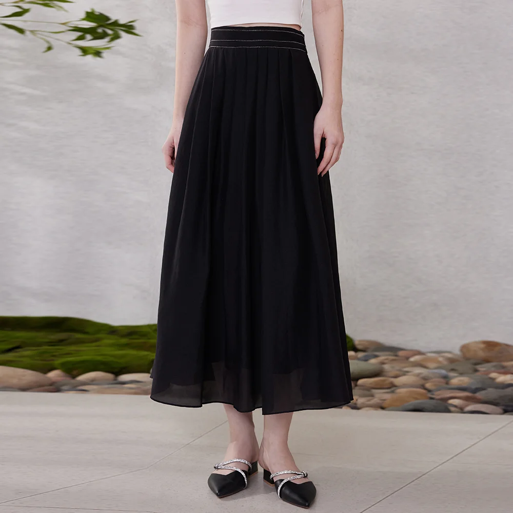 K1639W Luxurious Buand Clothes Supplier Ladies Acetate Silk Skirts Womens Clothing in Stock