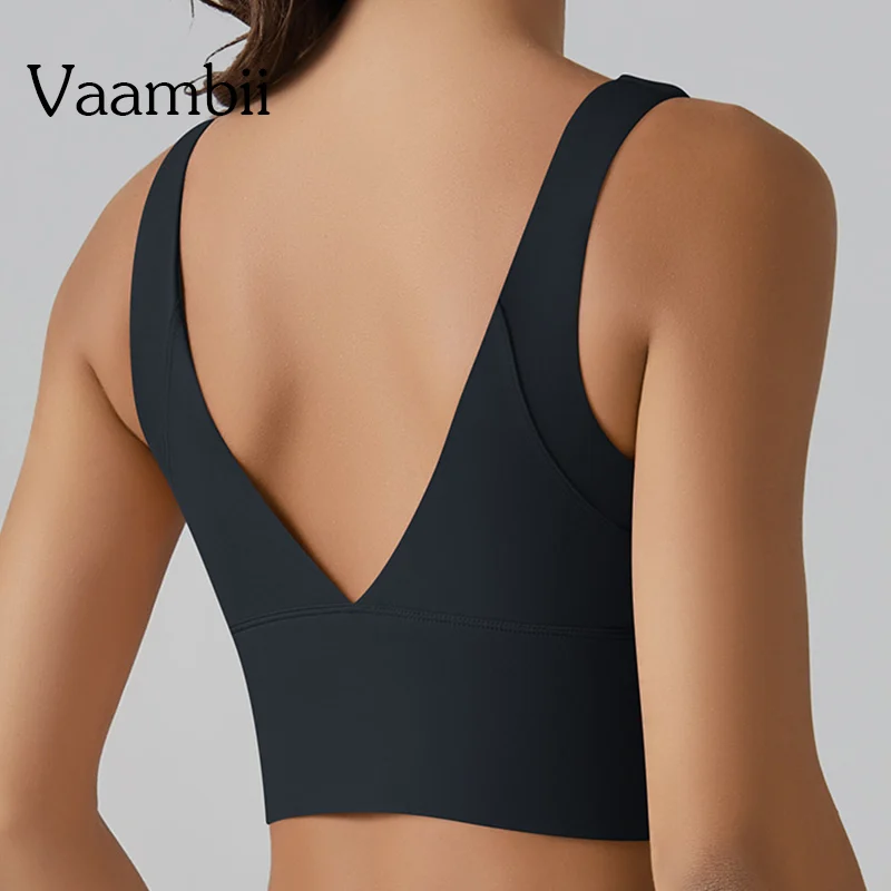 Absorb Sweat Shockproof Padded Workout Top Women Backless Gym Top Yoga Sports Bra Underwear Running Fitness Seamless Sports Bra