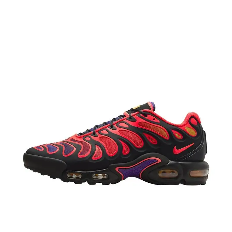 Nike Air Max Plus Drift Strap Low Cut Breathable, Stable, Anti Slip, Durable Life Casual Running Shoes for Men, Black and Red