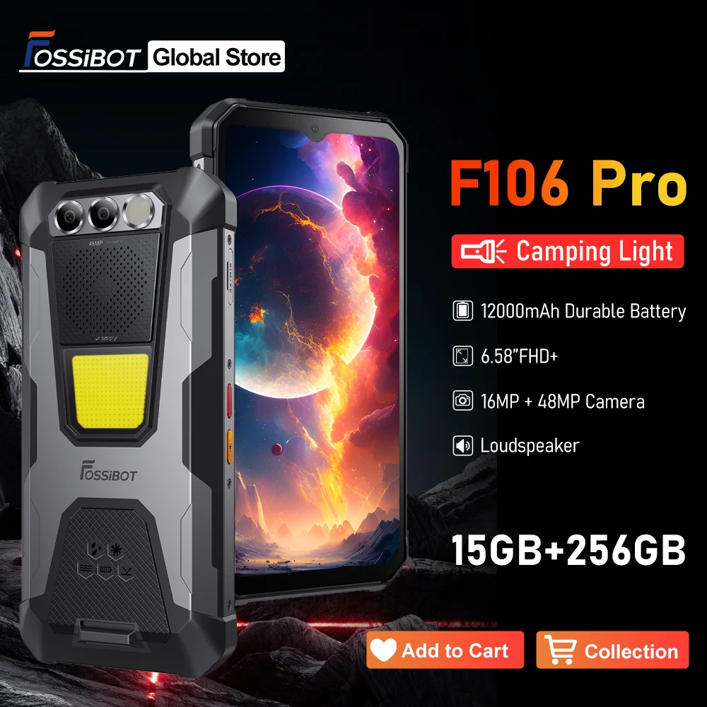 [World Premeire] FOSSiBOT F106 PRO Rugged Smartphone 15GB+256GB MTK G85 Android 14 12000mAh Cellphone Mobile phoneS 6.58”FHD+30W