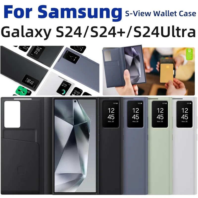 Suitable for Samsung Galaxy S24/S24+/S24Ultra Mirror Smart Flip Phone Case LED Galaxy S24 Ultra S-View Wallet Case EF-ZS928