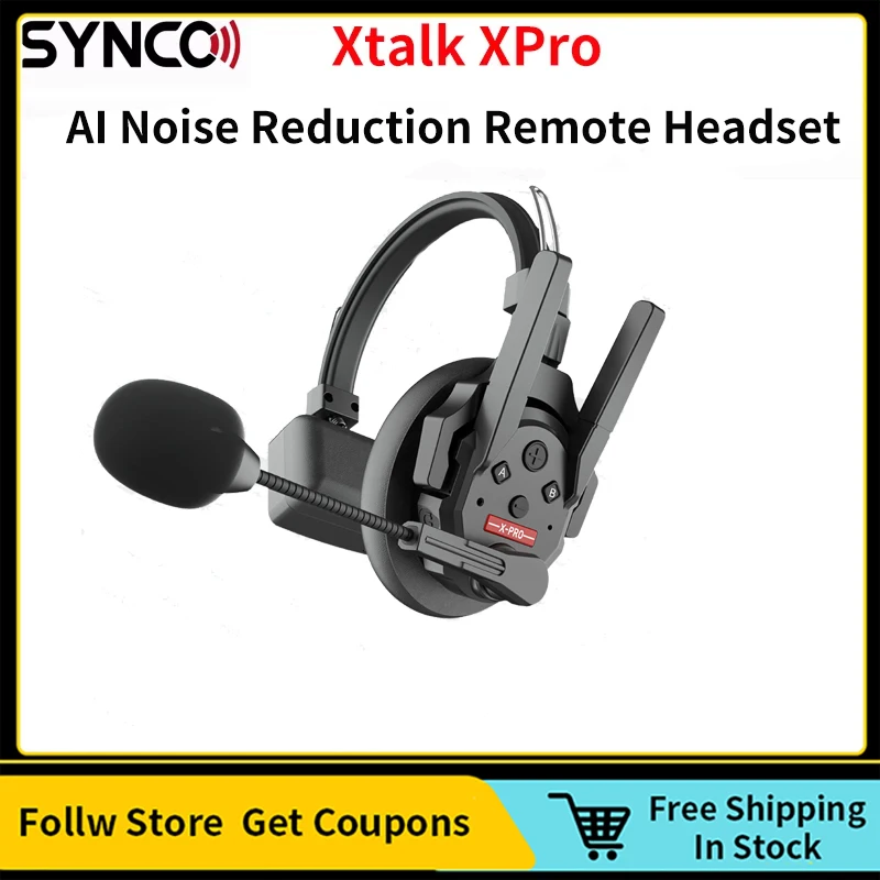 Synco Xtalk Pro X1 X2 X5 X9 2.4G Full-Duplex Single-Ear Reduction Remote Headset Wireless Intercom System 500m Transmission