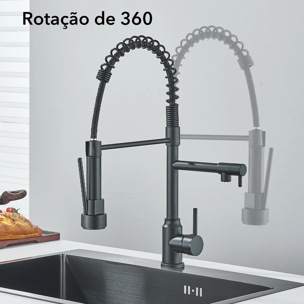 Ulgksd Kitchen Spring Sink Faucet Deck Mounted Kitchen Tap Hot And Cold Mixer Faucet 2 Way Mixer Tap Pull Out Crane Single Hand