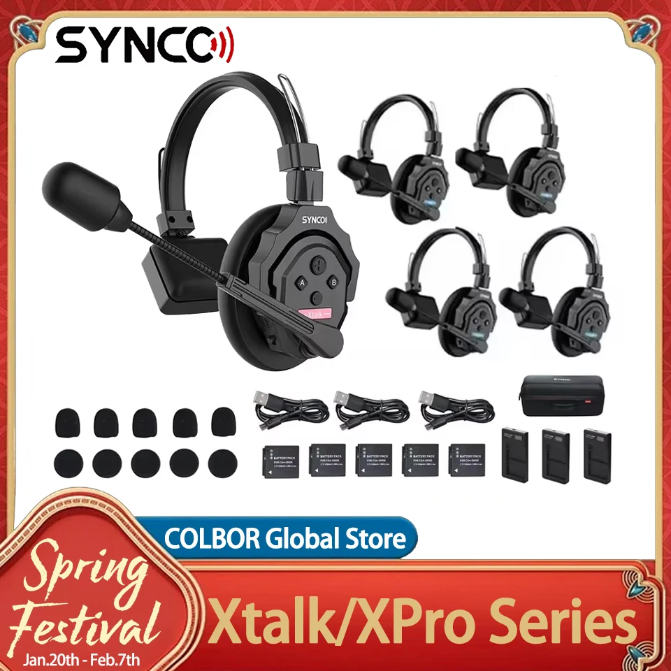 SYNCO Xtalk / Xtalk Xpro X1 X2 X3 X5 X9 Full-Duplex Single-Ear Headset Remote Wireless Intercom System for Filmmaking Television