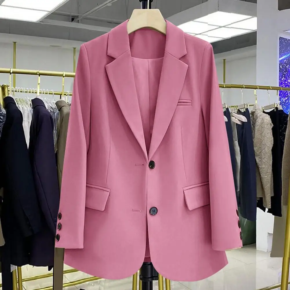 Blazer Coat Women OL Spring Summer Elegant Office Lady Loose Thin Long Sleeved Women Blazer All-Match Casual Jacket Suit Coat