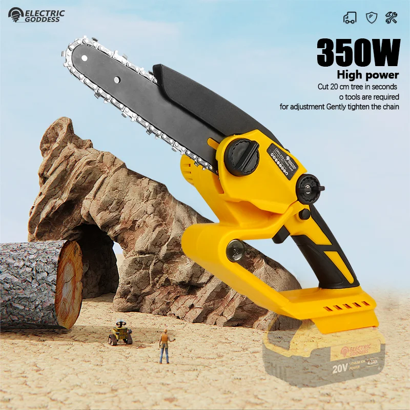 Electric Goddess 6in Brushless For Dewalt 20V Battery Electric Chain Saw Wood Cutting Garden Electric Saw Power Tool