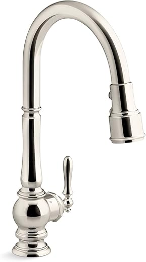 Kohler Artifacts Touchless Kitchen Faucet with Pull Down Sprayer, Kitchen Sink Faucet, Polished Nickel, K-29709-SN