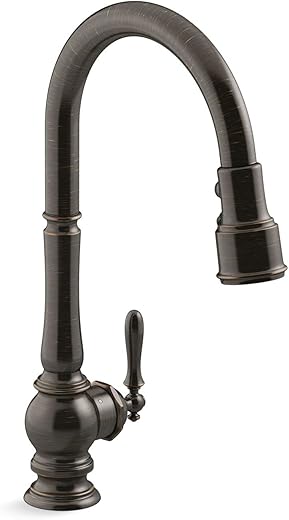 Kohler K-29709-2BZ Artifacts Touchless Kitchen Faucet with Pull Down Sprayer, Kitchen Sink Faucet in Oil-Rubbed Bronze