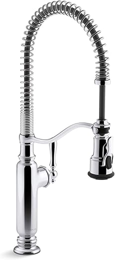 KOHLER Tournant Semi-Professional Pull-Down Kitchen Sink Faucet, Commercial Kitchen Faucet with Pull Down Sprayer, 77515-CP, Polished Chrome