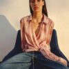 METALLIC THREAD KNOTTED SHIRT