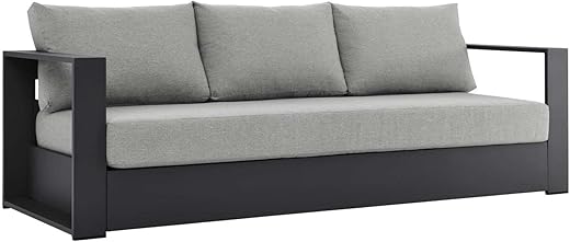 Modway Tahoe Patio Aluminum Sofa with Gray Gray Finish EEI-5676-GRY-GRY