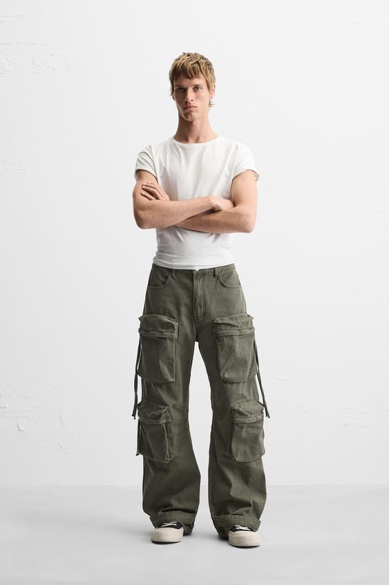 POCKET DENIM CARGO PANTS