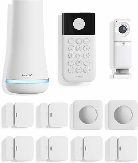 SimpliSafe 11 Piece Wireless Home Security System Gen 3 with Wireless Indoor HD Camera - Optional 24/7 Professional Monitoring - No Contract - Compatible with Alexa and Google...