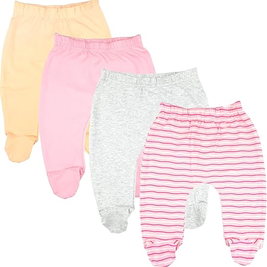 123 Bear Baby Soft Cotton Spandex Pants with Feet