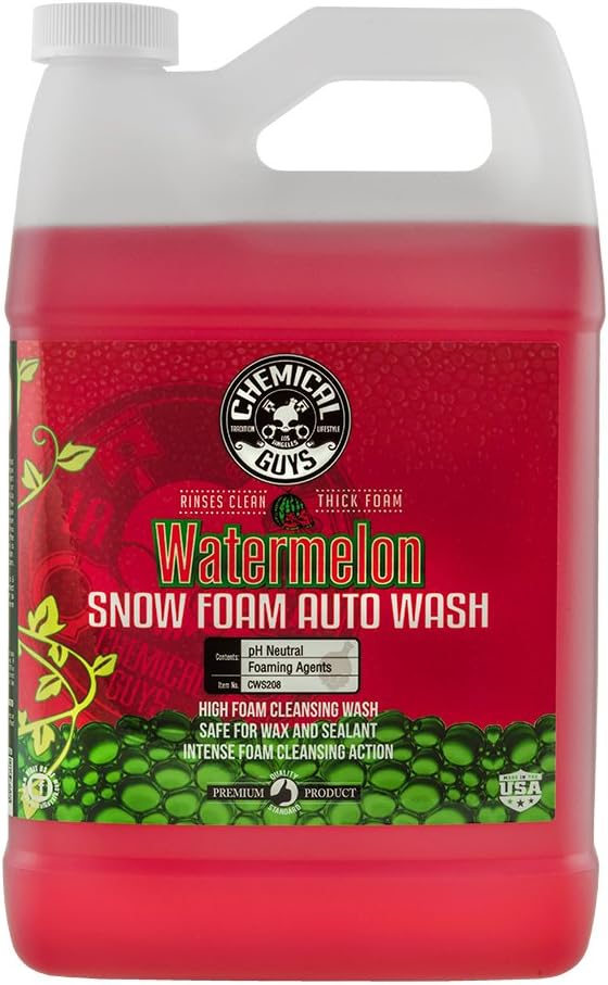 Chemical Guys CWS208 Watermelon Snow Foam Car Wash Soap (Works with Foam Cannons / Guns or Bucket Washes) Safe for Trucks, Motorcycles, RVs & More, 128 fl oz (1 Gallon),...