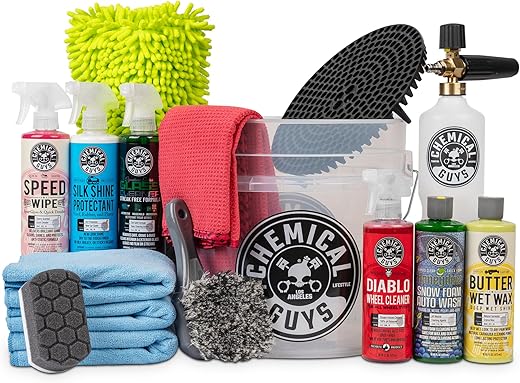 Chemical Guys HOL169 16-Piece Arsenal Builder Car Wash Kit with Foam Cannon, Bucket and (6) 16 Oz Car Care Cleaning Chemicals, Gift for Car & Truck Lovers, Dads and DIYers...