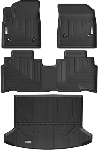 Floor Mats & Cargo Liner for 2024 Honda Prologue/2024 Chevy Chevrolet Blazer EV(Only Blazer EV),1st 2nd Row with Trunk Mat,TPE All Weather Protection Slush Floor Liner Black