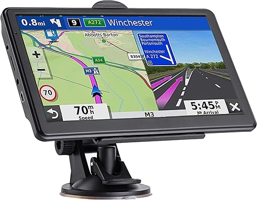 GPS Navigator for Car, Latest 2025 Map 7 inch Touch Screen GPS for Car 256-16GB, Voice Turn Direction Guidance, Speed and Red Light Warning, Pre-Installed North America Lifetime...