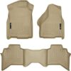 Husky Liners Weatherbeater Floor Mats | Fits 2002-2008 Ram 1500 Crew Cab; 2003-2009 Ram 2500/3500 Crew Cab | Front & 2nd Row, 3-pc Tan - 98033