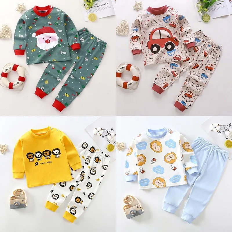 0 1 2 3 4years Old Baby Home Clothes Sets Autumn Long Sleeved Casual Suit Infant Boy Girl Pants Pajamas Set Kids Outfits Costume