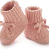 LAWKUL Baby Booties Newborn Babe First Walkers Non-Slip Stay On Boots Crib Shoes Sock Warm Knit Booties for Infant Boy Girl