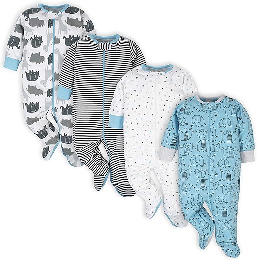 Onesies Brand Baby Boys' 4-Pack Sleep 'N Play Footies