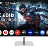 32 Inch 4K Smart Monitor with Google TV System 3840 * 2160P Netflix Licensed Type C 65W PD Speakers 5W*2 Dolby Audio Hey Google Voice Remote HDR WiFi Bluetooth VESA Tiltable 32...