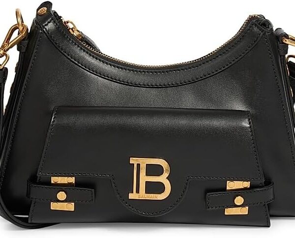Amazon.com: Balmain, B-Buzz Leather Hobo Bag, Noir : Luxury Stores