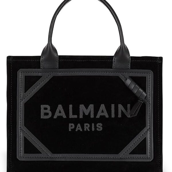 Amazon.com: Balmain, Small B-Army Suede Shopper Tote Bag, Noir : Luxury Stores