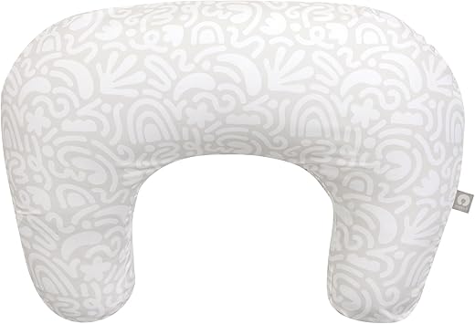 Boppy Nursing Pillow, Cream Retro Squiggles, Larger, More Supportive Pillow for Breastfeeding and Bottle Feeding; Firmer Fill, Higher Lift, Larger Area Than Original Nursing...