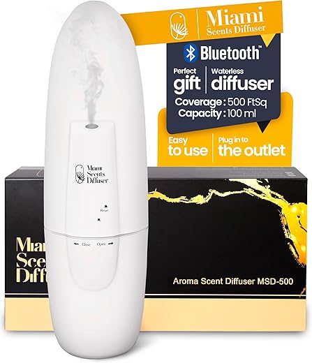 Plug in Wall Waterless Diffuser for Essential Oils Coverage Up to 500 SqFt Capacity 100 ml Nanotechnology Smart Bluetooth App Control Scent Air Machine for Home, Office and Spa...